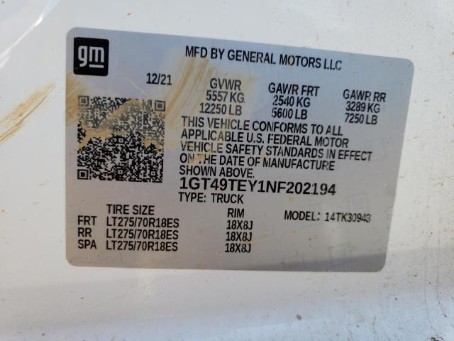 1GT49TEY1NF202194 GMC Sierra K3500 Sle