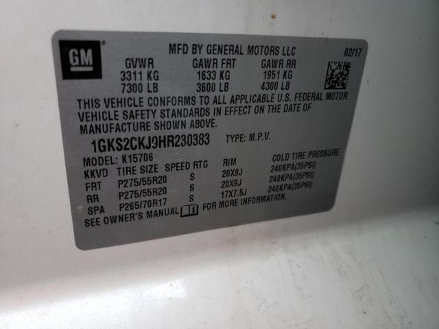 1GKS2CKJ9HR230383 GMC YUKON DENALI