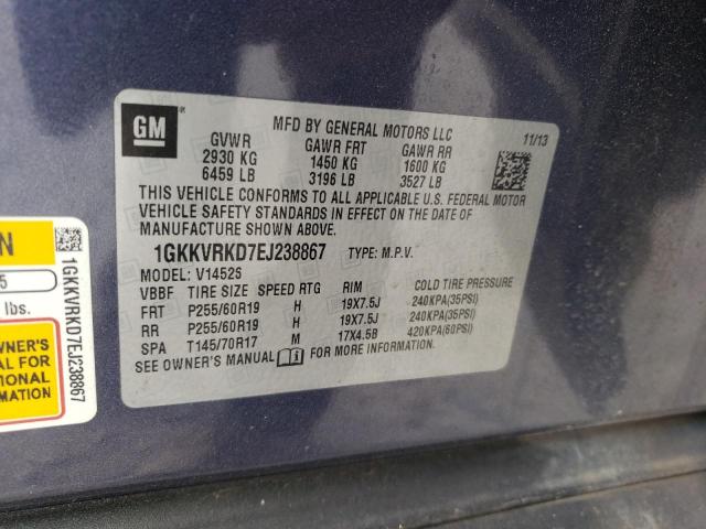 1GKKVRKD7EJ238867 GMC Acadia Slt-1