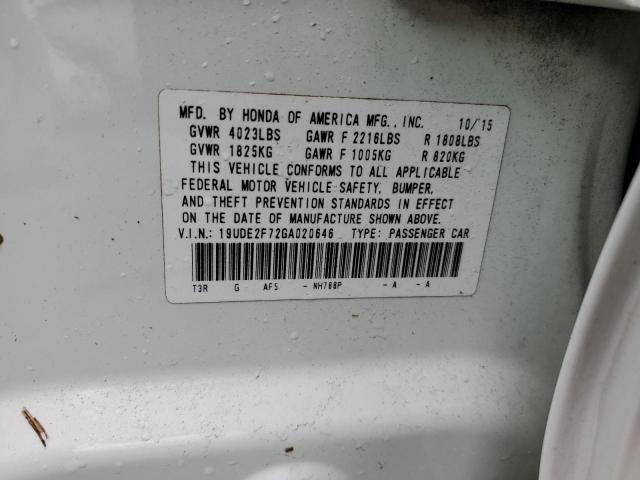 19UDE2F72GA020646 Acura Ilx Premium Tech