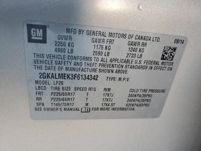 2GKALMEK3F6134342 GMC Terrain Sle
