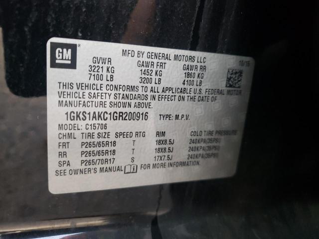 1GKS1AKC1GR200916 GMC YUKON SLE