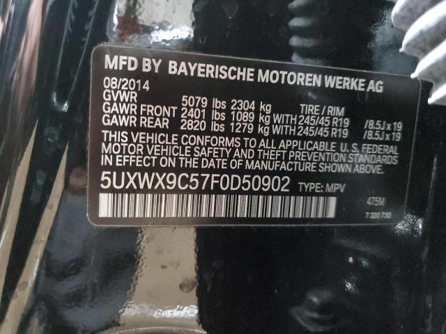 5UXWX9C57F0D50902 BMW X3 Xdrive28i
