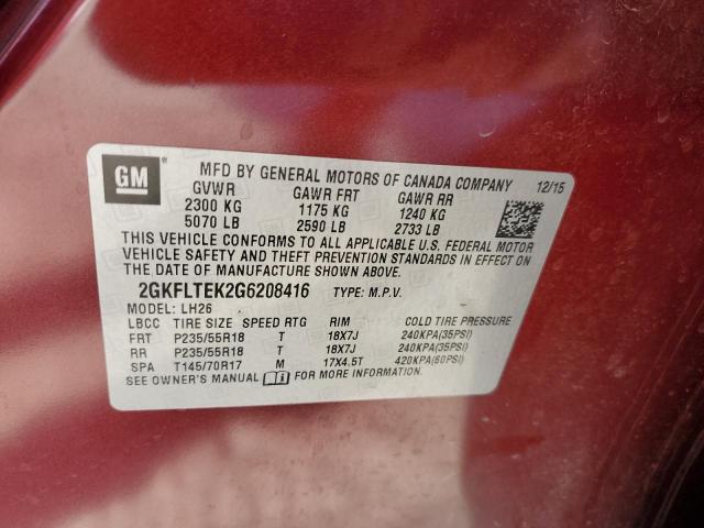 2GKFLTEK2G6208416 GMC Terrain Sle
