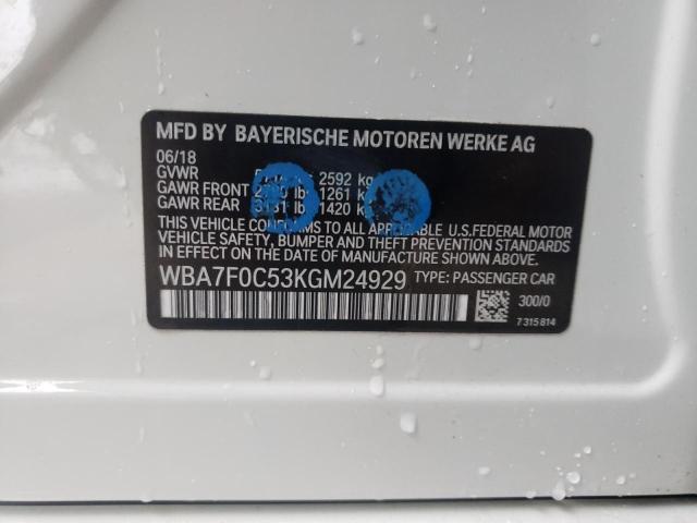 WBA7F0C53KGM24929 BMW 750 I