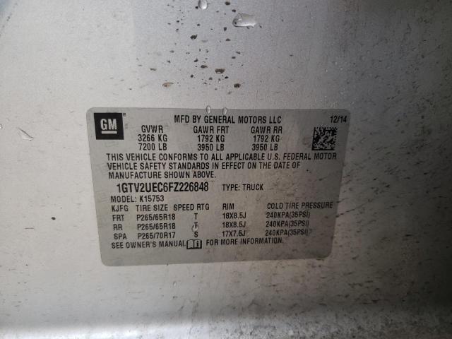 1GTV2UEC6FZ226848 GMC Sierra K1500 Sle