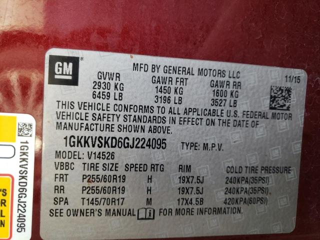 1GKKVSKD6GJ224095 GMC Acadia Slt-2
