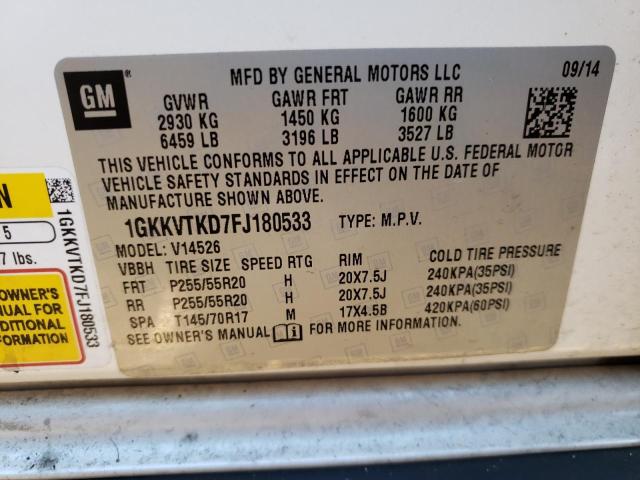1GKKVTKD7FJ180533 GMC Acadia Denali