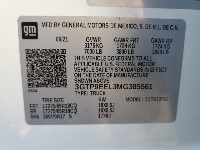 3GTP9EEL3MG385561 GMC Sierra K1500 At4