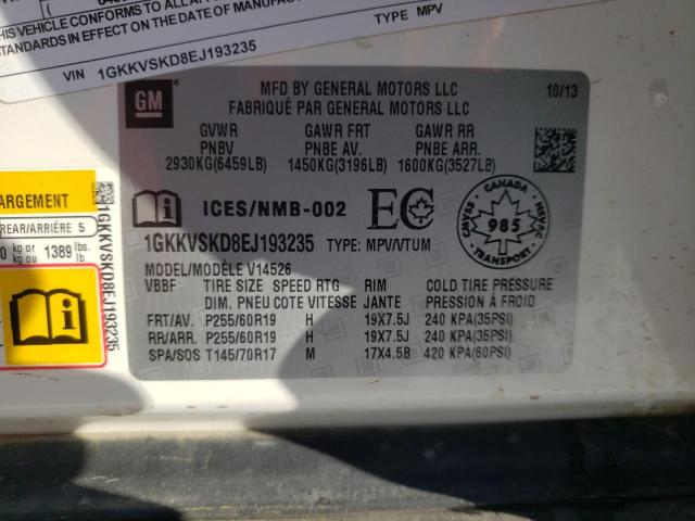 1GKKVSKD8EJ193235 GMC Acadia Slt-2