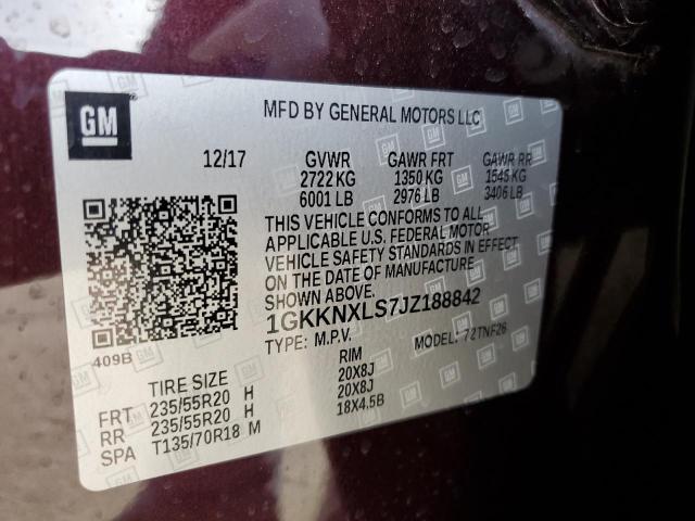 1GKKNXLS7JZ188842 GMC Acadia Denali