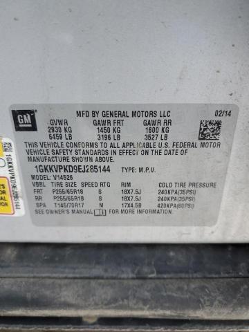 1GKKVPKD9EJ285144 GMC ACADIA SLE