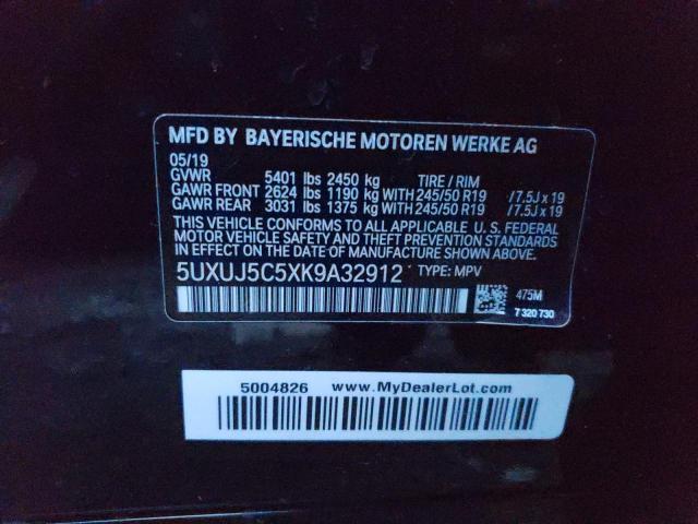 5UXUJ5C5XK9A32912 BMW X4 M40i