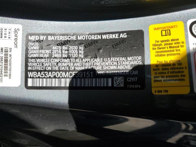 WBA53AP00MCF39151 BMW 430I