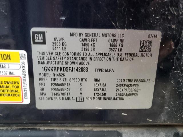 1GKKRPKD5FJ142083 GMC ACADIA SLE