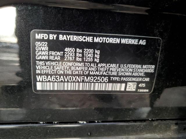 WBA63AV0XNFM92506 BMW 430i Gran Coupe