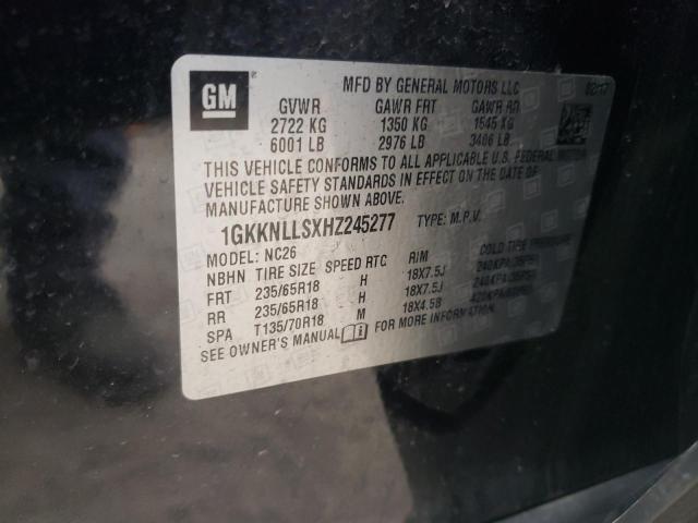 1GKKNLLSXHZ245277 GMC ACADIA SLE