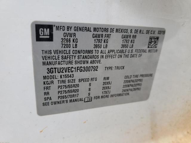 3GTU2VEC1FG300792 GMC Sierra K1500 Slt