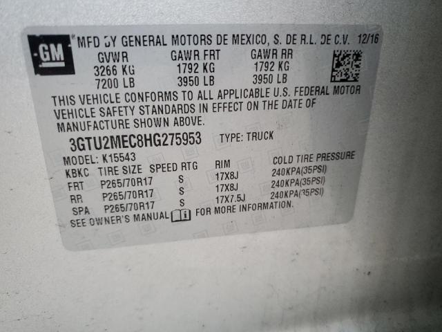 3GTU2MEC8HG275953 GMC Sierra K1500 Sle
