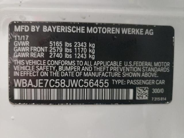 WBAJE7C58JWC56455 BMW 540 XI