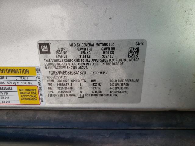 1GKKVNED8EJ341820 GMC ACADIA SLE
