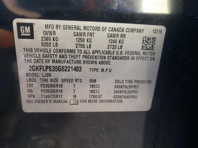 2GKFLPE35G6221483 GMC Terrain Slt