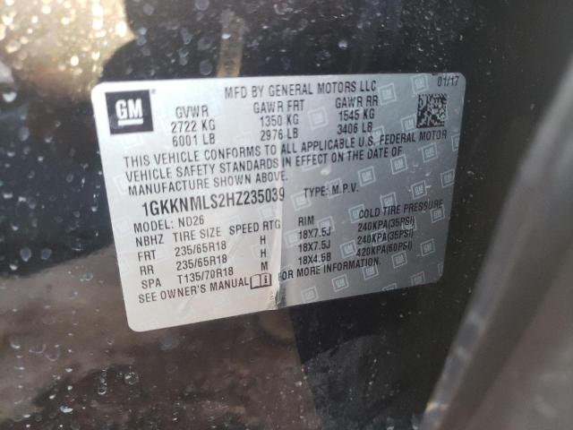 1GKKNMLS2HZ235039 GMC Acadia Slt-1
