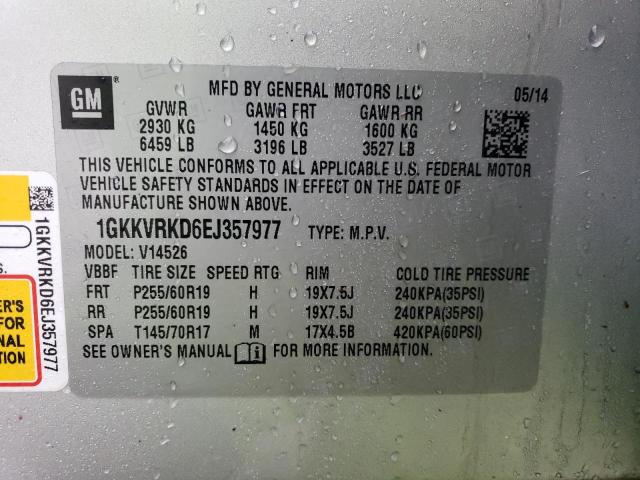 1GKKVRKD6EJ357977 GMC Acadia Slt-1