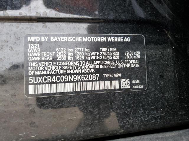 5UXCR4C09N9K62087 BMW X5 Sdrive 40i