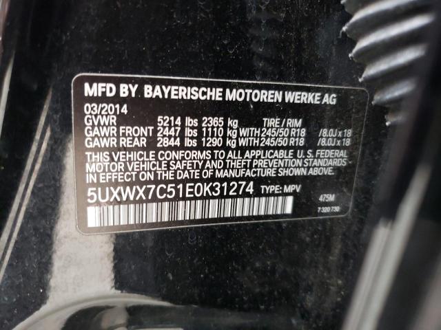 5UXWX7C51E0K31274 BMW X3 Xdrive35i