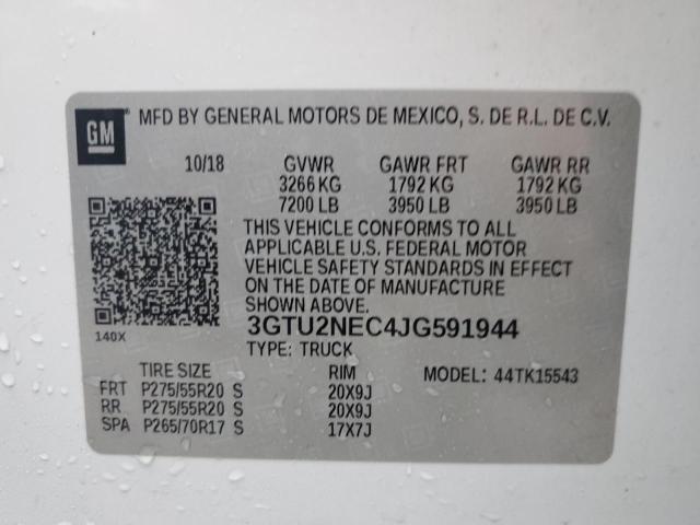 3GTU2NEC4JG591944 GMC Sierra K1500 Slt