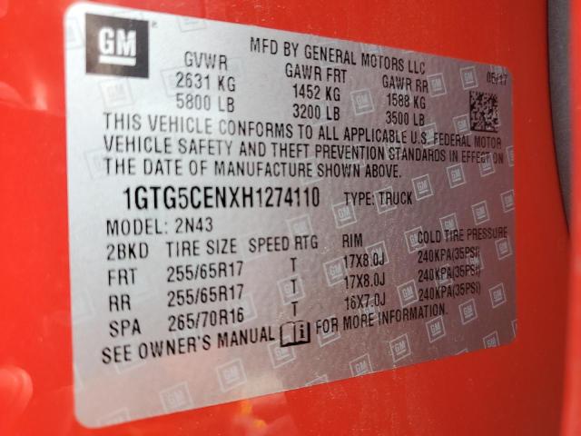 1GTG5CENXH1274110 GMC CANYON SLE