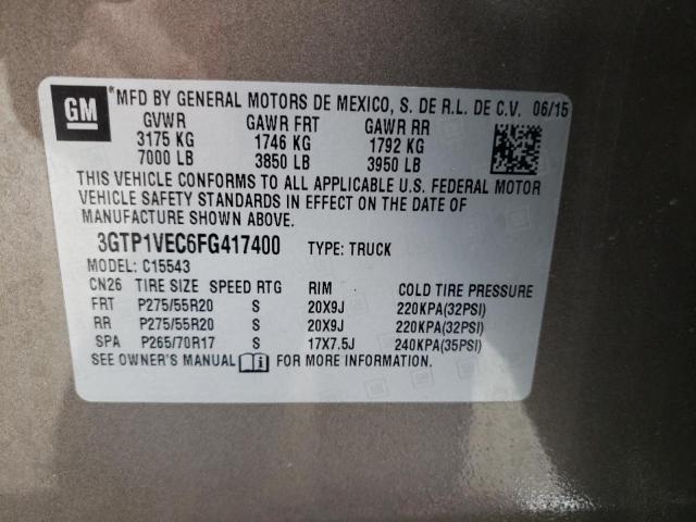 3GTP1VEC6FG417400 GMC Sierra C1500 Slt