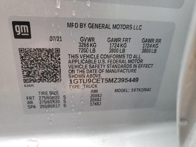 1GTU9CET5MZ395449 GMC Sierra K1500 Elevation