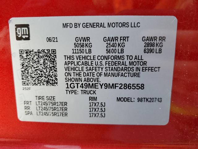 1GT49MEY9MF286558 GMC Sierra K2500 Sle