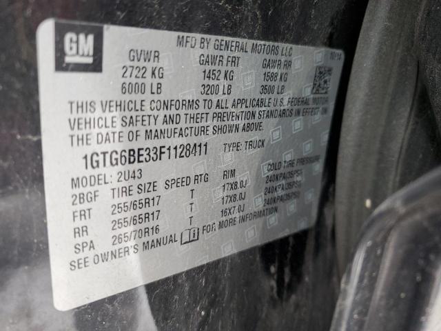 1GTG6BE33F1128411 GMC CANYON SLE