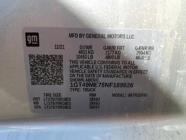 1GT49ME78NF189926 GMC Sierra K2500 Sle