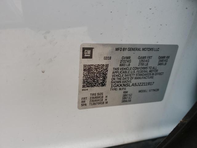 1GKKNSLA5JZ211917 GMC ACADIA SLE