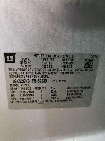 1GKS2GKC1FR157239 GMC Yukon Xl K1500 Sle