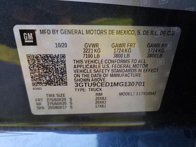 3GTU9CED1MG130701 GMC Sierra K1500 Elevation