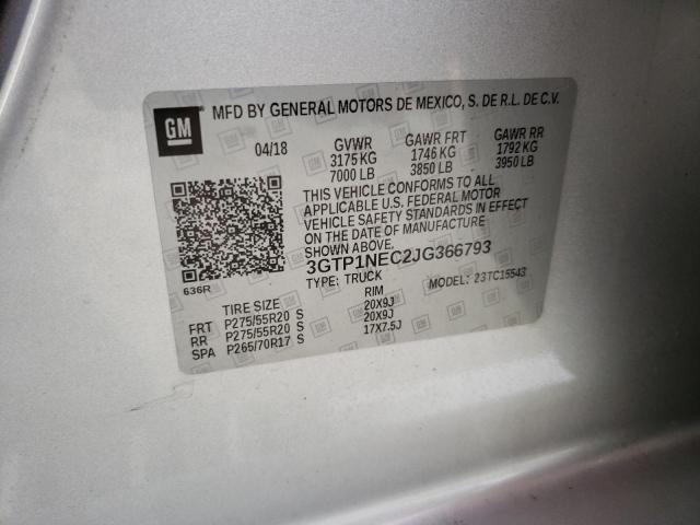 3GTP1NEC2JG366793 GMC Sierra C1500 Slt