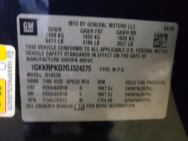 1GKKRPKD2GJ324275 GMC ACADIA SLE