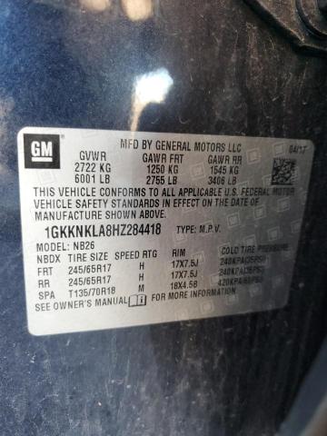 1GKKNKLA8HZ284418 GMC ACADIA SLE