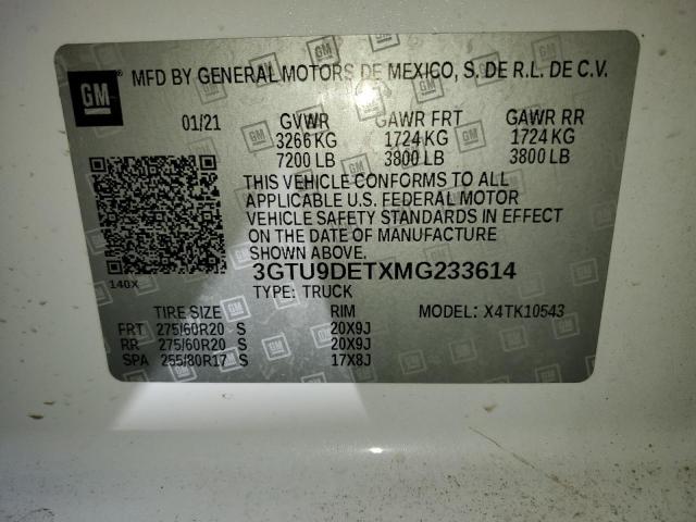3GTU9DETXMG233614 GMC Sierra K1500 Slt