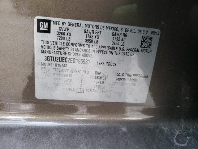 3GTU2UEC2EG195981 GMC Sierra K1500 Sle