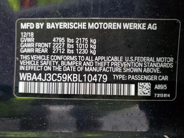 WBA4J3C59KBL10479 BMW 430xi Gran Coupe