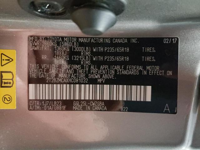 2T2BZMCAXHC081032 Lexus Rx 350 Base