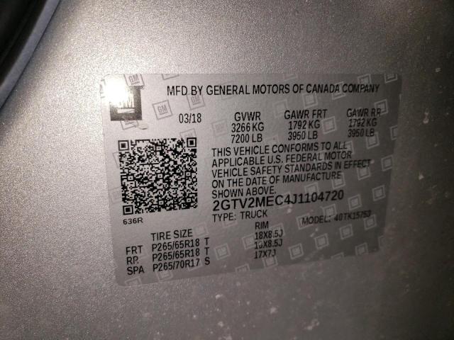 2GTV2MEC4J1104720 GMC Sierra K1500 Sle