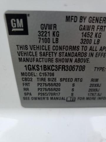 1GKS1BKC3FR306708 GMC YUKON SLT