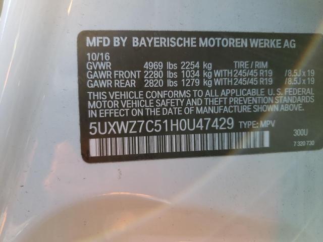 5UXWZ7C51H0U47429 BMW X3 Sdrive28i